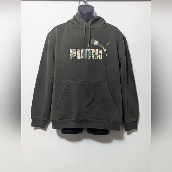 Men's PUMA Camo No.1 Logo Hoodie Sweatshirt Forest Night Green Camo Size XL - Picture 1 of 5